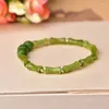 Charme Pulseiras Original Dignificado Bambu Joint Strand Rising Step By Green Woman Bijoux