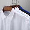 s〜7xl特大のシャツの男性レギュラーフィットスクエアカラー長袖のドレスシャツ男性用トゥイルストライプホワイトメンズ服240106