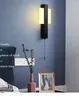 Applique murale lampes nordiques avec interrupteur à tirette lampe de chevet rotative couleur noir blanc pour luminaires d'éclairage d'allée de salon intérieur