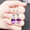 Boucles d'oreilles en peluche d'oreilles réelles réelle amethyst fleurie gouttes d'oreille 10 12 mm 4.5ct 2pcs Gemstone 925 Bijoux fin en argent sterling x218293