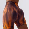 Tie Dye para mujer Pantalones cortos deportivos Gimnasio Sin costuras Cintura alta Levantamiento de glúteos Pantalones de yoga sexy Bicicleta PushUp Leggings Ropa 240106