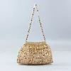 Taille Taschen Handgemachte Silber Gold Flache Perle Für Frauen Perlen Bolsa Stricken Große Größe Knödel Mode Trend Eine Schulter Handtasche