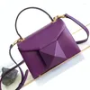 Evening Bags Design Leather Small Square Bag Fashion Hundred Ladies Rivet Handbag High Quality Mini Chain Crossbody