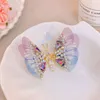 ヘアアクセサリーカラフルな蝶のヘアピンガールクリップバレット女性甘い装飾レインボーヘッドウェアファッション