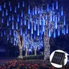 Luce solare a LED per esterni Impermeabile Fata Meteor Doccia luci String Ghirlanda 144 LED Festa di nozze Decorazione natalizia 2268g