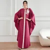 Roupas étnicas Abaya para Mulheres Dubai Museu Árabe Moda 2024 Estilo Outono Elegante Decalque Vestido Robe Bat Mangas Soltas