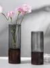 Vasen Licht Luxus Glas Vase Chinesischen Stil Wohnzimmer Dekoration Blumenarrangement Mit Basis Kreative High-End High-Grade