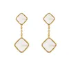 Charm Four leaf clover earring fashion classic dangle earrings designer for woman agate Mother of Pearl moissanite diamond drop earring