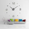 Reloj de pared 3d nueva decoración del hogar espejo romano grande moda diy relojes de cuarzo modernos reloj de sala de estar pegatina de pared X0705216b