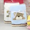 swaddling born Infant Girls Boys Cartoon Bear Bedding Set Fleece Quilt Swaddle Wrap for Babies Babi Accessories 240106