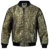 Män svart guld blixtlås jacka pasiley casual jacquard coat sport streetwear high street baseball uniform för man höst vinter 240106