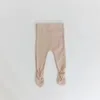 İlkbahar Sonbahar Yürümeye Başlayan Katı Bağlant Boey Pantyhose Boy Bebek Basit Yama Taytlar Kız Bebek Pamuk Homewear Pantolon Çocuk Pantolonları 240106