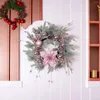 Flores decorativas grinalda de natal para porta da frente bonito berry inverno reunido agulha videira guirlanda janela ventosas