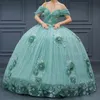 Underbara Quinceanera -klänningar för 15 år 2024 Bollklänning Sexig älskling från axeln Applique Lace Long Party Dress for Girl