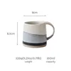 Tassen Stoare Tasse 350 ml/400 ml Retro-Keramik National Tide Schwarz-Weiß-Latte-Tasse Kaffee im chinesischen Stil Terrakotta