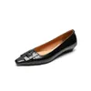 Kleidschuhe Phoentin Damen Basic Office Cozy Pointed Toe Weave Loafers Frühling Herbst Pumps Elegante Dame Wedge Low Heels Schwarz FT2813