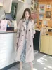 Mode coréenne longs manteaux femme hiver couleur unie revers Double rangée bouton coupe-vent femmes Trench manteau pardessus femme 240106