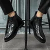 Boots Autumn Early Winter Shoes Men Fashion Mens Brogues Brand Ankle British Style Male Footwear Black KA4152