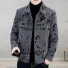Men's Jackets Men Thermal Jacket Coat Thick Warm Lapel Single-breasted Winter Windproof Mid Length Casual For Fall