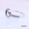 Designer New Arrival Knotted Heart Ring Original Box for Sterling Sier CZ Diamond Women Wedding Gift Jewelry Rings Sets