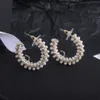 Orecchini placcati in argento con perla Designer Orecchini di marca Lettera Orecchini con ciondolo da donna per gioielli da sposa