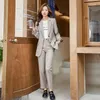 Vrouwen Tweedelige Broek Mode Blazer Vrouwen Broek Past Dames Zakelijke Kleding Werk Vrouwelijke Kostuums Kantoor Uniforme Stijl