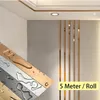 5M/Roll Gold Wall Sticker Strip Stainless Steel Flat Self Adhesive Living Room Decoration Mirrors for Home Wall Edge Strip 240106