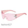 2023 Star One Piece Роскошные солнцезащитные очки без оправы в стиле панк Женские дизайнерские солнцезащитные очки Y2K Мужские солнцезащитные очки UV400 Модные очки SG559 2NO2V
