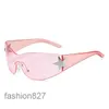 2023 Star One Piece Luxury Punk Occhiali da sole senza montatura Donne Designer di marca Y2K Occhiali da sole Uomini Goggle Shades UV400 Occhiali di moda SG559 2NO2V