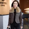 ZXRYXGS Damen-Lederjacke, vielseitiges Temperament, dick, warm, Premium-Jacke, 2024, Winterkleidung, koreanischer Schlankheits-Top-Trend