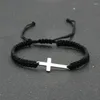 Браслеты-подвески SANSANGO, регулируемый плетеный браслет ручной работы из нержавеющей стали с крестом для женщин и мужчин, ювелирные изделия для молитвы, счастливый подарок для пар