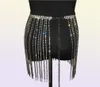 Glitter Ren Long Tassel Klejnotki Kryształowe diamenty Regulowane seksowne kobiety Summer Beach Bikini Mini spódnica T2208194103573