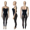 Kvinnors tvåbitar byxor 10 grossistkvinnor Sexig ärmlösa bodysuits Se genom spetsar Leggings Set Summer Sheer Outfits Night Club Wear