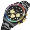 Daniel Gorman Top Brand Men Watch Sports Quartz Watches Full Steel Waterproof Chronograph Wristwatch