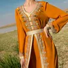 Roupas étnicas Luxo Diamantes Vestidos de Noite para Mulheres Dubai Vestido de Festa Eid Ramadan Muçulmano Abaya Turquia Kaftan Islâmico Marrocos Robe