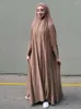 Этническая одежда Цельный джилбаб Длинный химар с капюшоном Абая Рамадан Ид Мусульманские женщины Интегрированная вуаль Хиджаб Молитвенное платье Дубай Турция Исламская