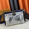 Messenger väskor flerfärgad tre-stycken set designer väska man crossbody väska lyxväska axelväska 58977 högkvalitativa plånböcker