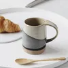 マグStoare Mug 350ml/400mlレトロ陶器ナショナルタイドブラックアンドホワイトラテカップコーヒーチャイニーズスタイルテラコッタ