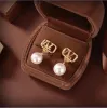 Orecchino di design di alta qualità designer Jewerlry donna placcato oro 18 carati lettere stud geometrico donne famose diamante orecchino di perla festa di nozze gioielli regali