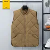 Men's Autumn Winter Warm Vest Sleeveless Jacket Cotton Padded Waistcoat Cargo Work Wear Male Clothes Rhomboid Coat Streetwear 240106