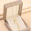 Pendant Necklaces In Light Luxury Tassels Gourd Necklace For Women Temperament Trendy Female Stainless Steel Jewelry Ladies Neck Chain