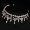 Аксессуары для волос для женщин обруч повязка на голову головные уборы принцесса барокко алмазная тиара модные украшения свадебные короны корейский стиль диадемы