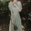 Robes de soirée française rétro sexy une épaule robe fille tempérament d'été maille broderie fée jupes douces