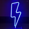 Gece Işıkları Serin Aydınlatma Neon İmzası Çocuk Yatak Odası Duvarı Renkli Dekorasyon Thunderbolt Şekli LED PARTİK HOME BAR İÇİN PARÇA