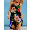 Abiti casual Abiti estivi da donna Piante trofiche Cinturino floreale Moda Spiaggia Boemia Festa da sera Senza maniche Boho Prendisole