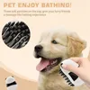 Escova de banho para animais de estimação, escova de banho para gatos, pente de massagem para remover pelos flutuantes, pode ser carregado com gel de banho, suprimentos de limpeza
