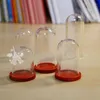 Garrafas 8x Cúpula de vidro Display Bell Jar Capa Cloche com Base de Madeira DIY Micro Paisagem Planta Recipiente Decoation Craft