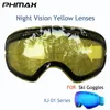 PHMAX Ski Goggles Men Snowboard Winter Cycling Glasses Women Outdoor Snow Skiing Sunglasses UV400 Double Layers Lens 240106