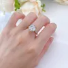 Choucong Handmade Wedding Rings Luxury Jewelry Real 100% 925 Sterling Silver Cushion Shape 10MM White Moissanite Diamond Gemstones Party Women Bridal Ring Gift