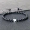 Strand Fashion Love Heart Shell 4mm Mini Natural Stone Chakra Pärlor Armband Kvinnor Män läker Reiki -smycken